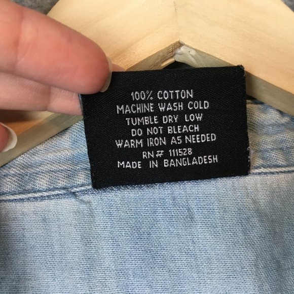 Larry the Cable Guy Shirt 2X Git R Done Cutoff Fringe Denim Button Up Rebel Flag - Picture 9 of 12